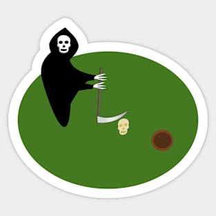 Grim Reaper Playing golf with a Skull Sticker